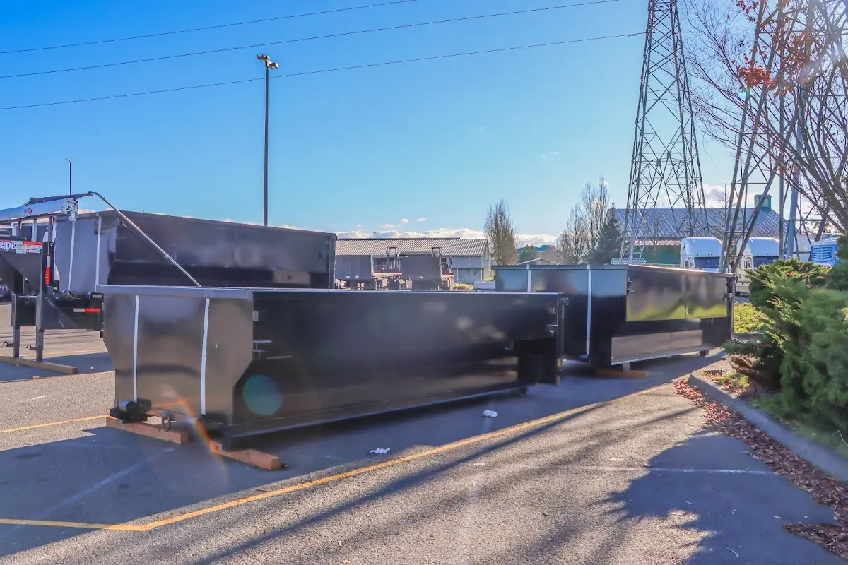 Roll-off dumpster ready for waste disposal at job site for Estate Cleanout Dumpster Rental in North Tustin